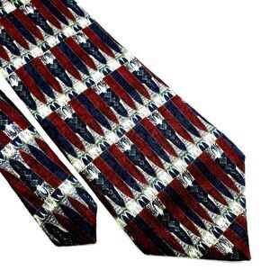 Pierre Cardin‎ Silk Tie Abstract Red Blue Wide Prin